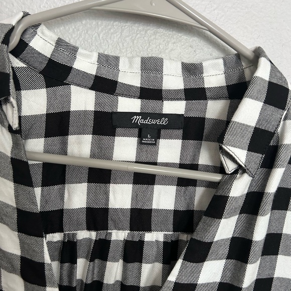 Madewell Black and White Plaid Tunic Blouse - Picture 7 of 7